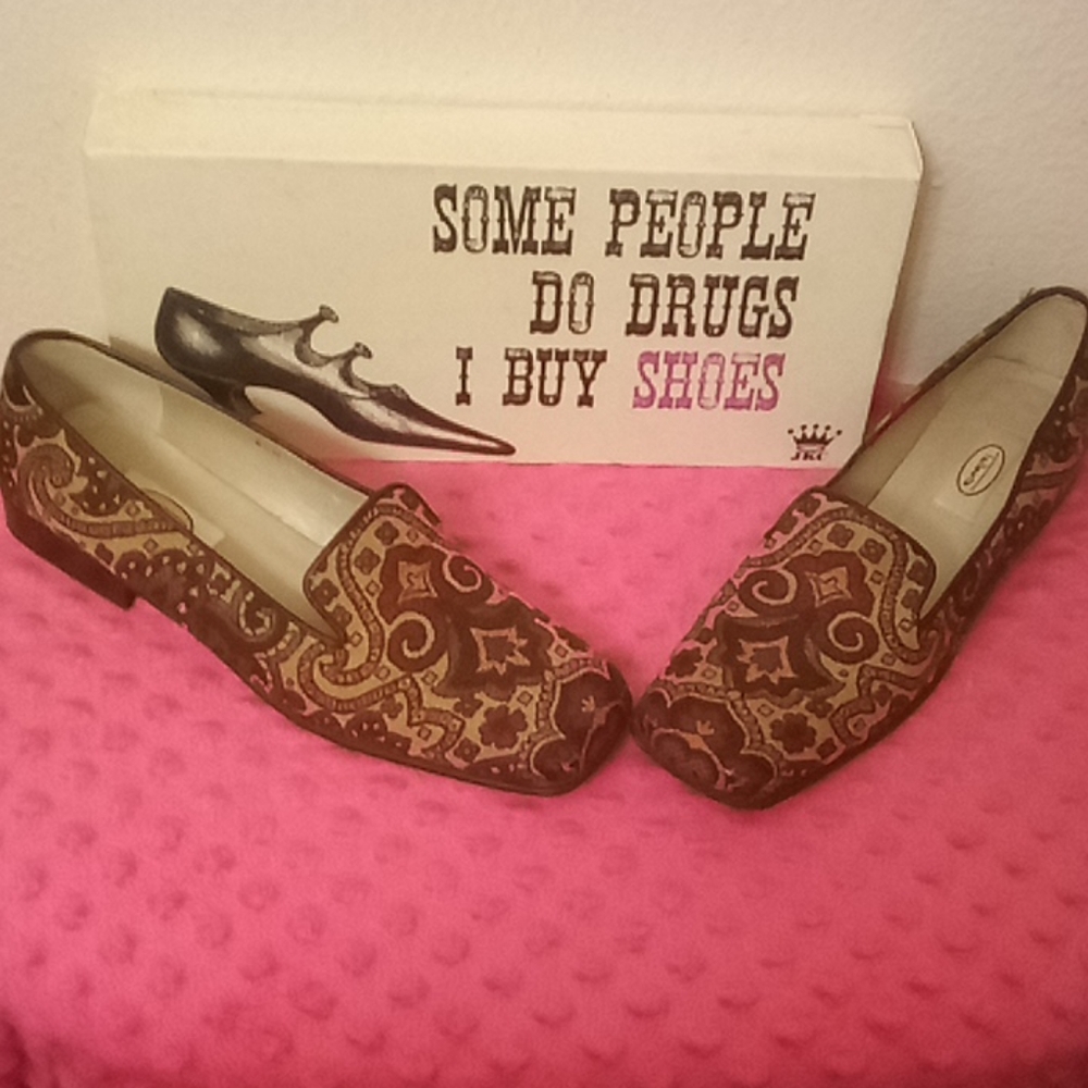 Talbot's printed canvas loafers